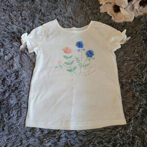 T-Shirt with Floral Wreath in Relief, Cotton Girls 7-8 Y